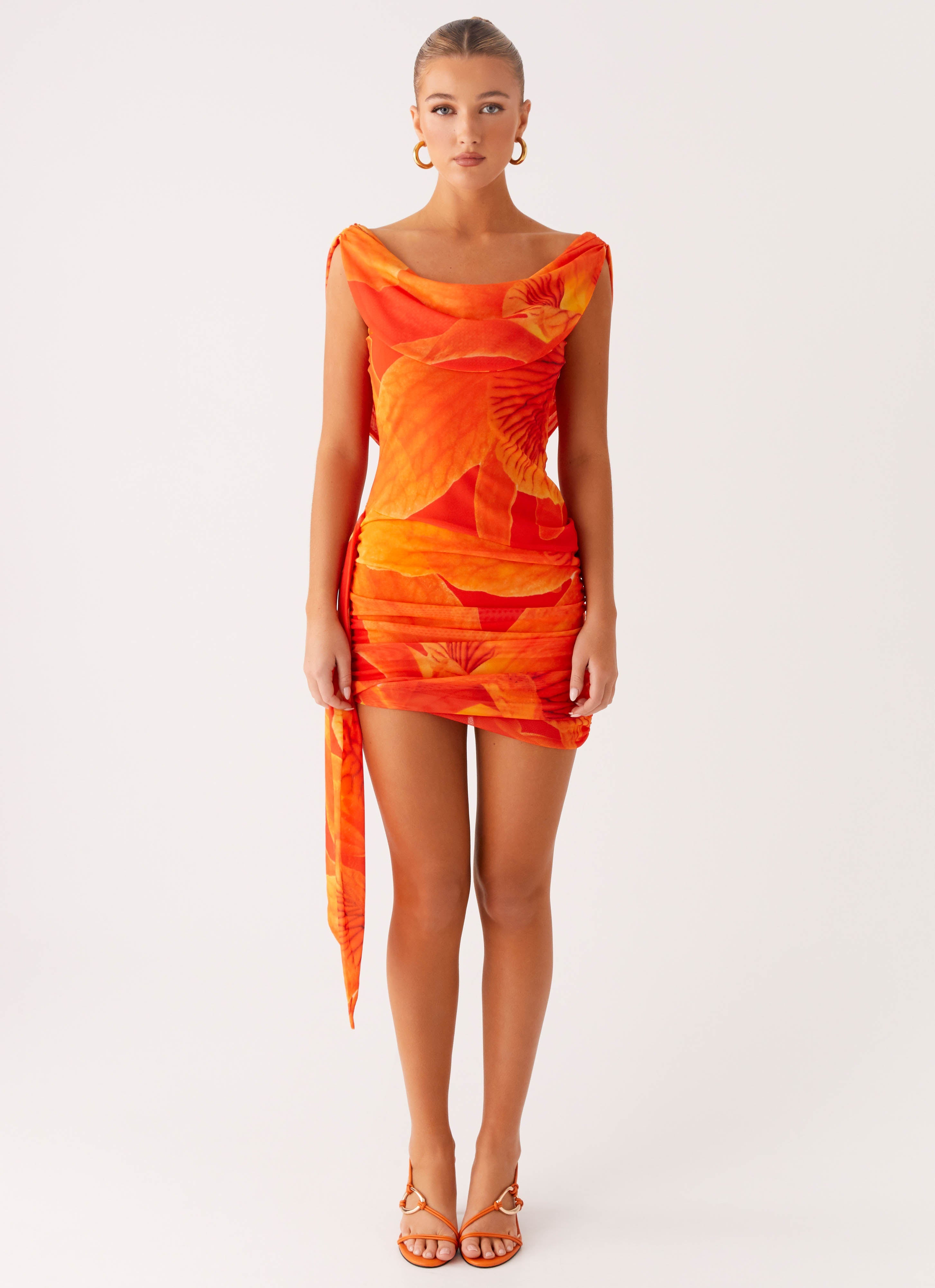 Good Fortune Mini Dress in Serene Orange - Elegant & Comfortable Summer Outfit for Parties, Dates & Casual Wear