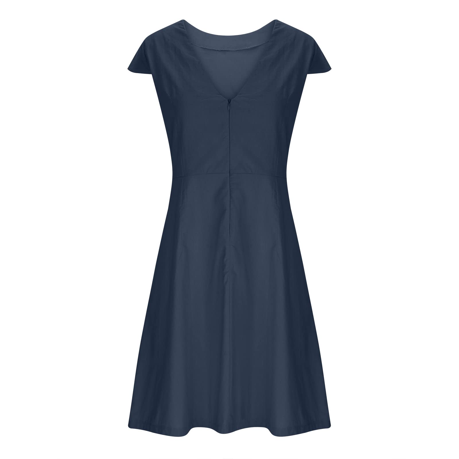 Women's Floral Linen Midi Sun Dress - Boho Sleeve Shirt Dress with Turtle Neck for Summer Beach, Vacation & Casual Outings