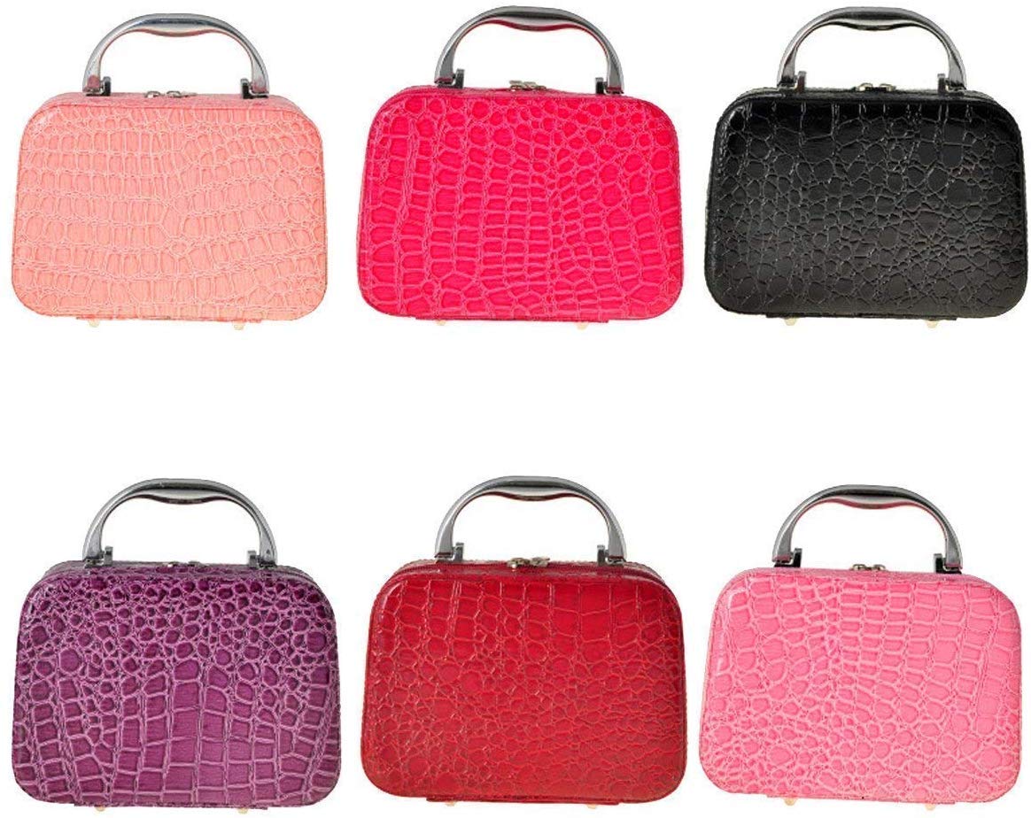 Multifunctional Travel Makeup Bag with Adjustable Dividers & Mirror - Perfect for Cosmetics, Brushes, Toiletries - Ideal for Travel, Gym, Daily Use (Multiple Colors)