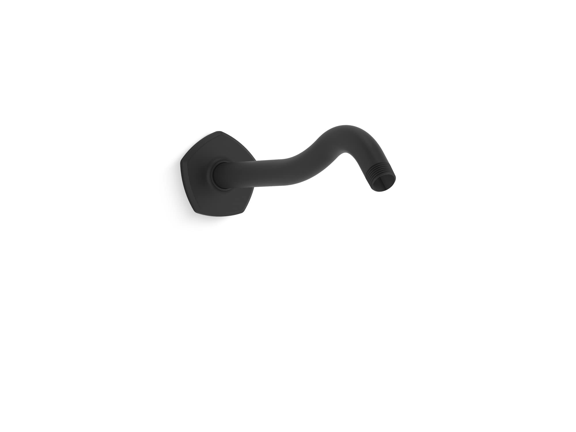 Kohler 27054-BL OCCASION Matte Black Shower Arm and Flange Set - Durable Bathroom Fixture for Modern Showers & Spa-Like Experience