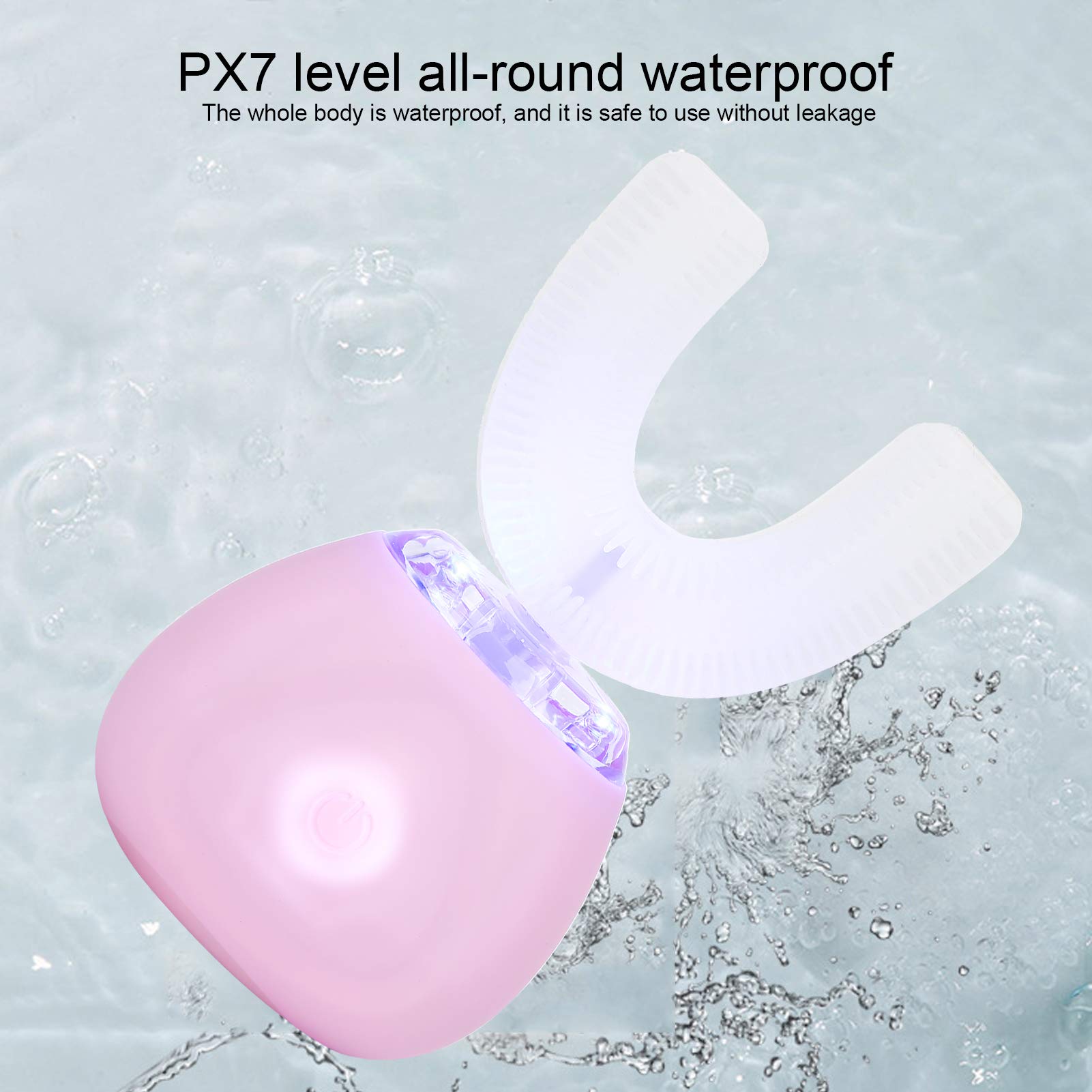 U-Shaped Electric Toothbrush for Adults & Kids - 360° Automatic Ultrasonic Toothbrush with Free Hand (Pink) | Perfect for Travel, Home & Daily Oral Care