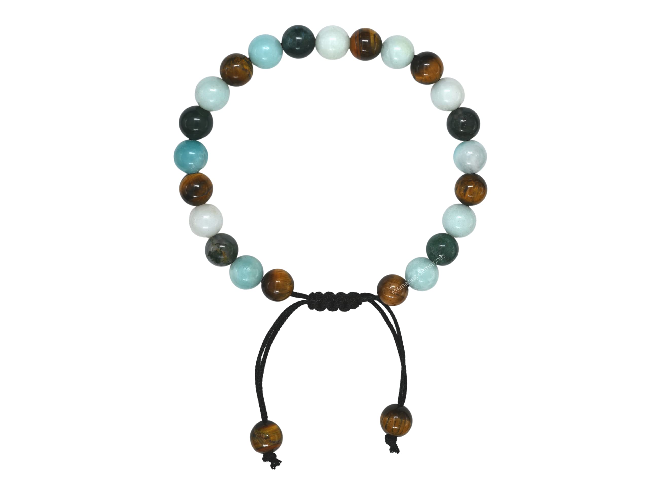 Virgo Zodiac Crystal Bracelet for Women & Men - Amazonite Moss Agate Tiger Eye Healing Bracelet with Adjustable String, Anxiety Relief & Stress Reduction Birthstone Jewelry Gift | Perfect for Meditation, Yoga & Spiritual Healing