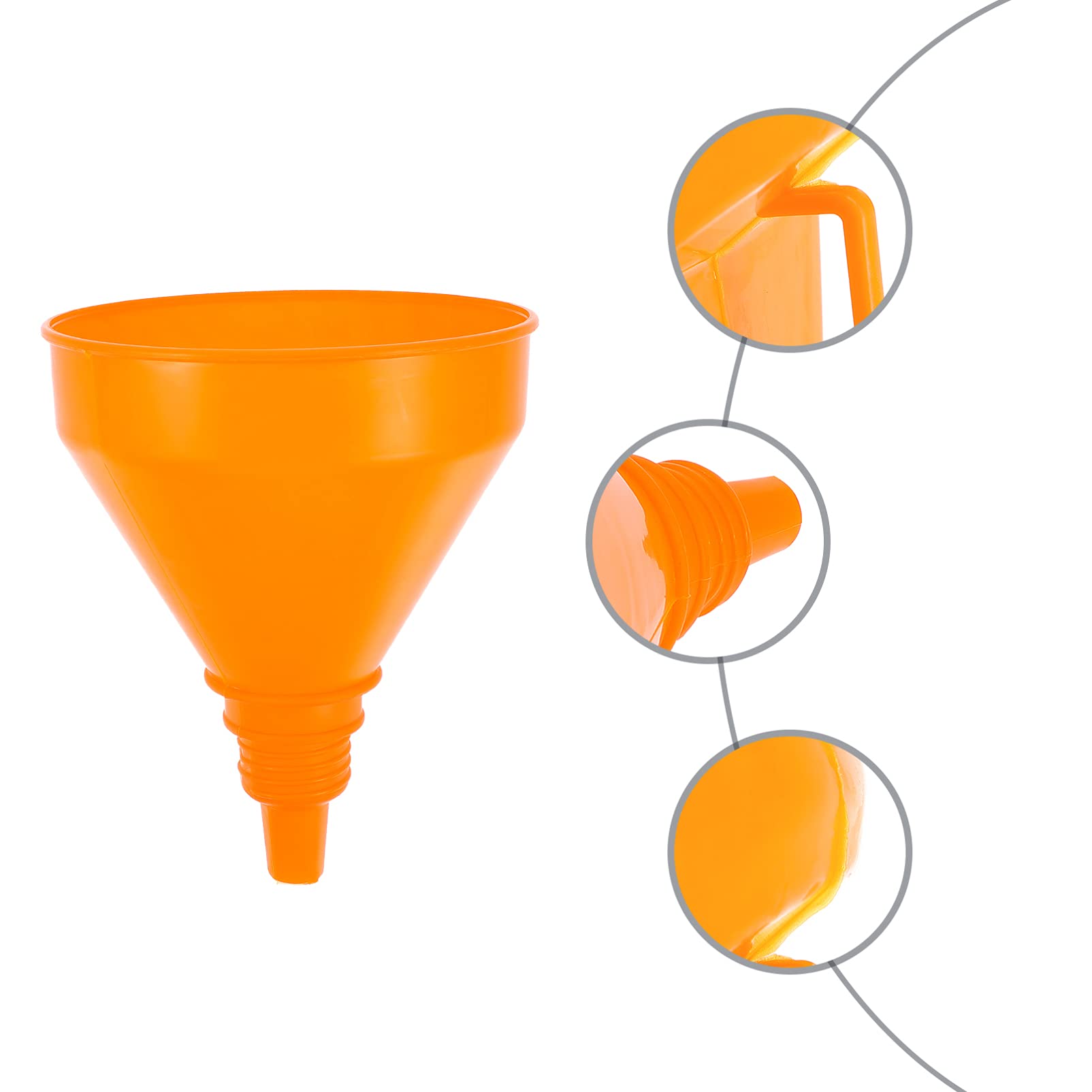 Wakauto 6-Piece Mini Funnel Set - Wide Mouth Plastic Funnels for Fuel, Kerosene & Coolant - Durable ABS Material - Perfect for Automotive Fluids, DIY Projects & Home Use