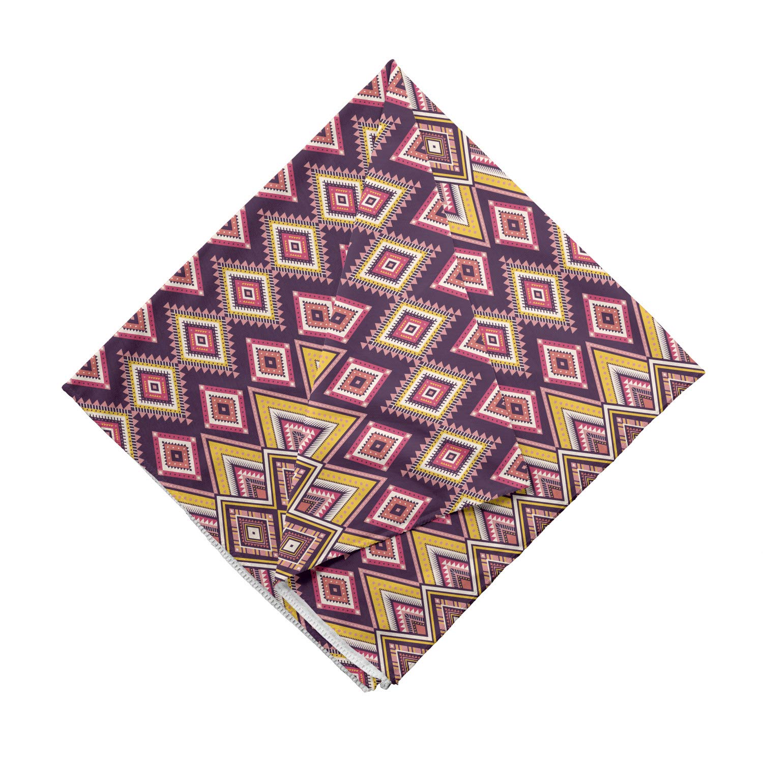 Ambesonne Aztec Bandana - Native Pattern Rhombus Design Unisex Head Scarf & Neck Tie for Men Women - Perfect for Music Festivals, Outdoor Adventures and Fashion Accessories