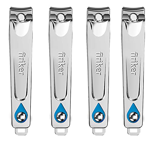 firiKer 4PCS Premium Stainless Steel Nail Clipper Set - Sharp Fingernail & Toenail Clippers with Nail File - Portable Manicure Pedicure Kit for Women & Men - Perfect for Travel, Home Grooming & Personal Care