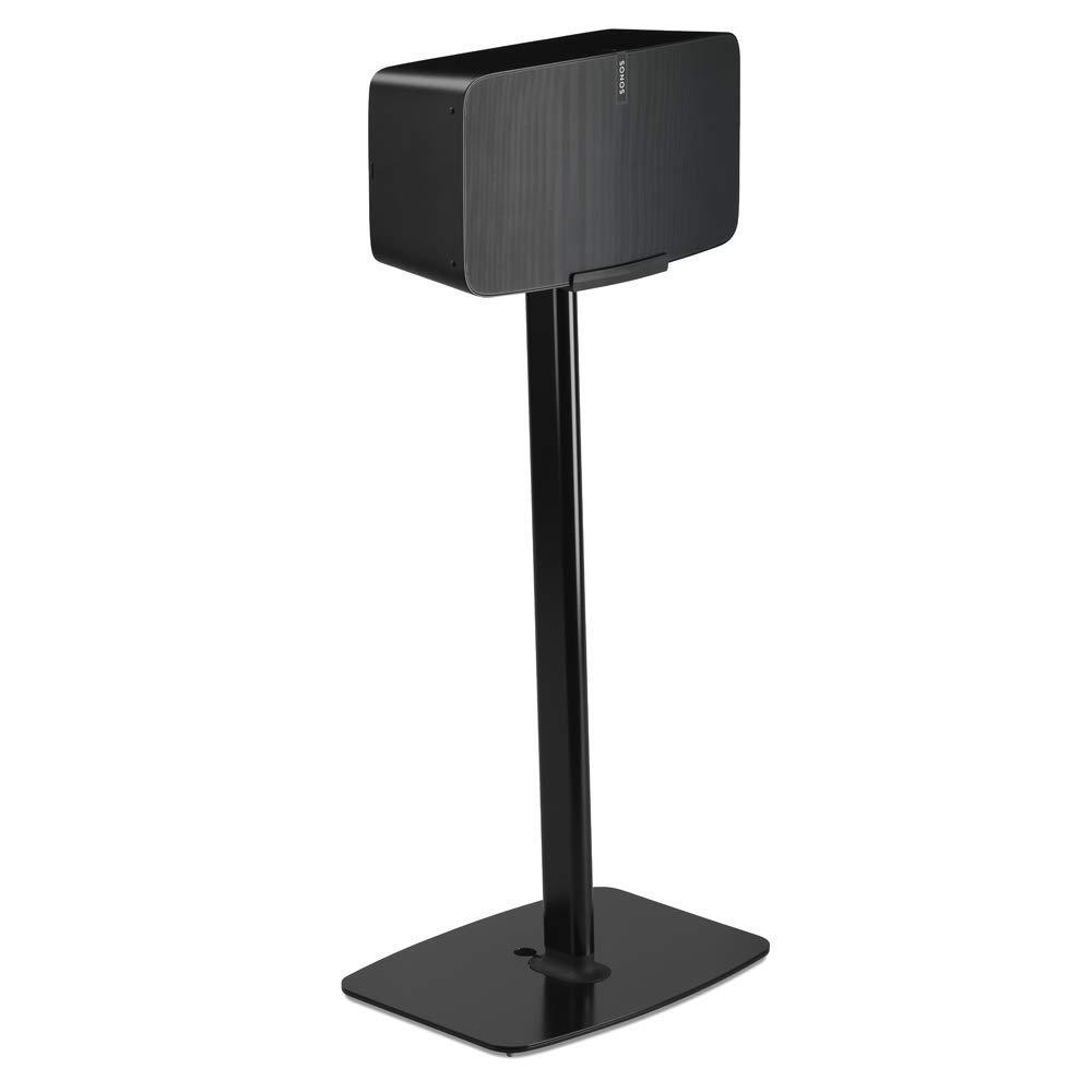 Flexson Floor Stand for Sonos Play:5 Speaker - Adjustable Height, Sturdy Black Metal Base - Perfect for Living Room, Bedroom or Home Theater Setup