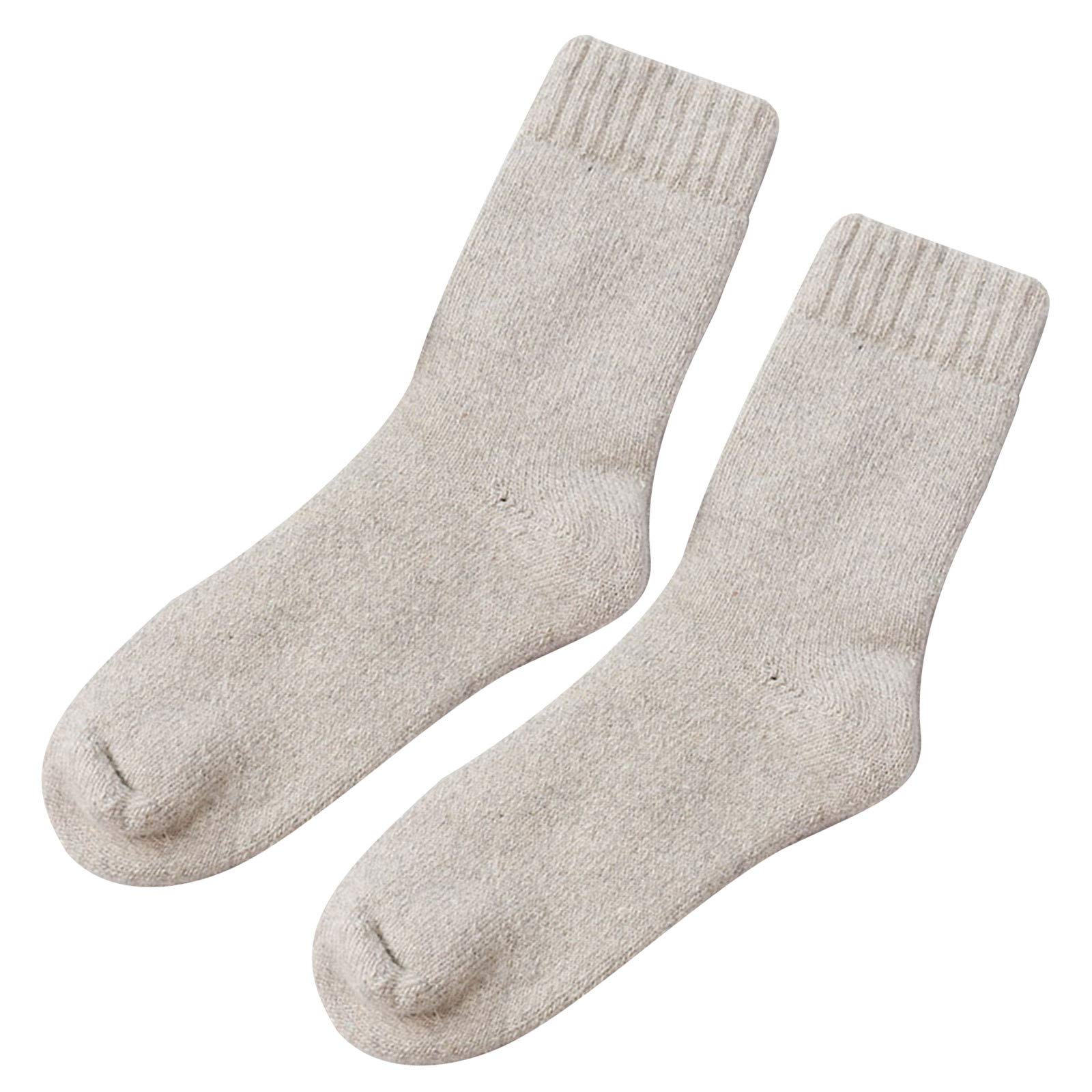 Men's Winter Thermal Fleece Wool Socks - Extra Thick Warm Solid Color Cycling Socks for Cold Weather - Perfect for Outdoor Activities, Hiking, and Daily Wear