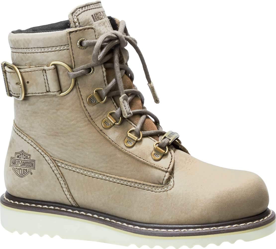 Harley-Davidson Women's Marconi Leather Motorcycle Boots - Stylish Casual Wedge Ankle Boots for Riding & Everyday Wear