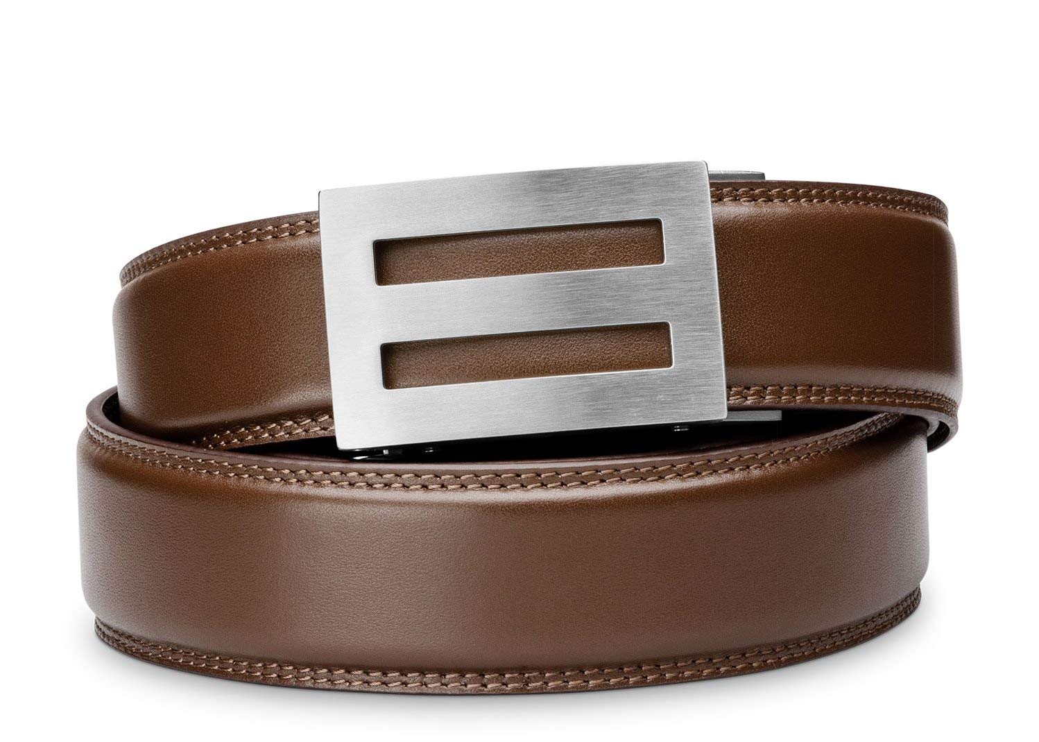 KORE Men's 2-Pack Genuine Full-Grain Leather Dress Belts with Buckle - Classic Slim Business Casual Belts for Office, Wedding & Formal Wear