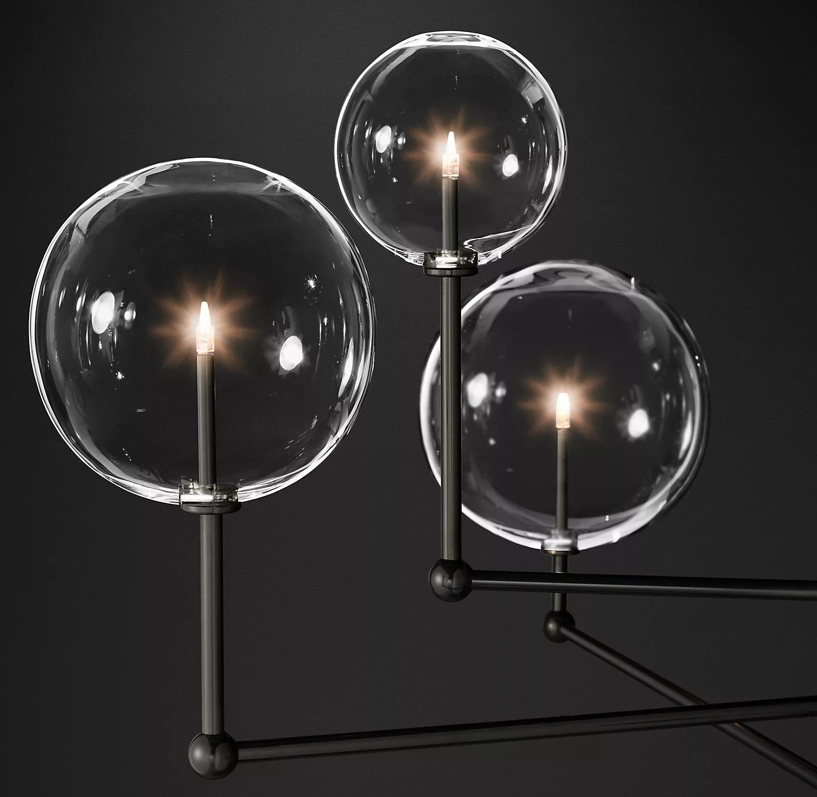 Elegant Glass Globe Chandelier - Modern Crystal Ceiling Light Fixture for Dining Room, Living Room, Bedroom Decor | Energy Efficient LED Lighting | Easy Installation Home Lighting Solution