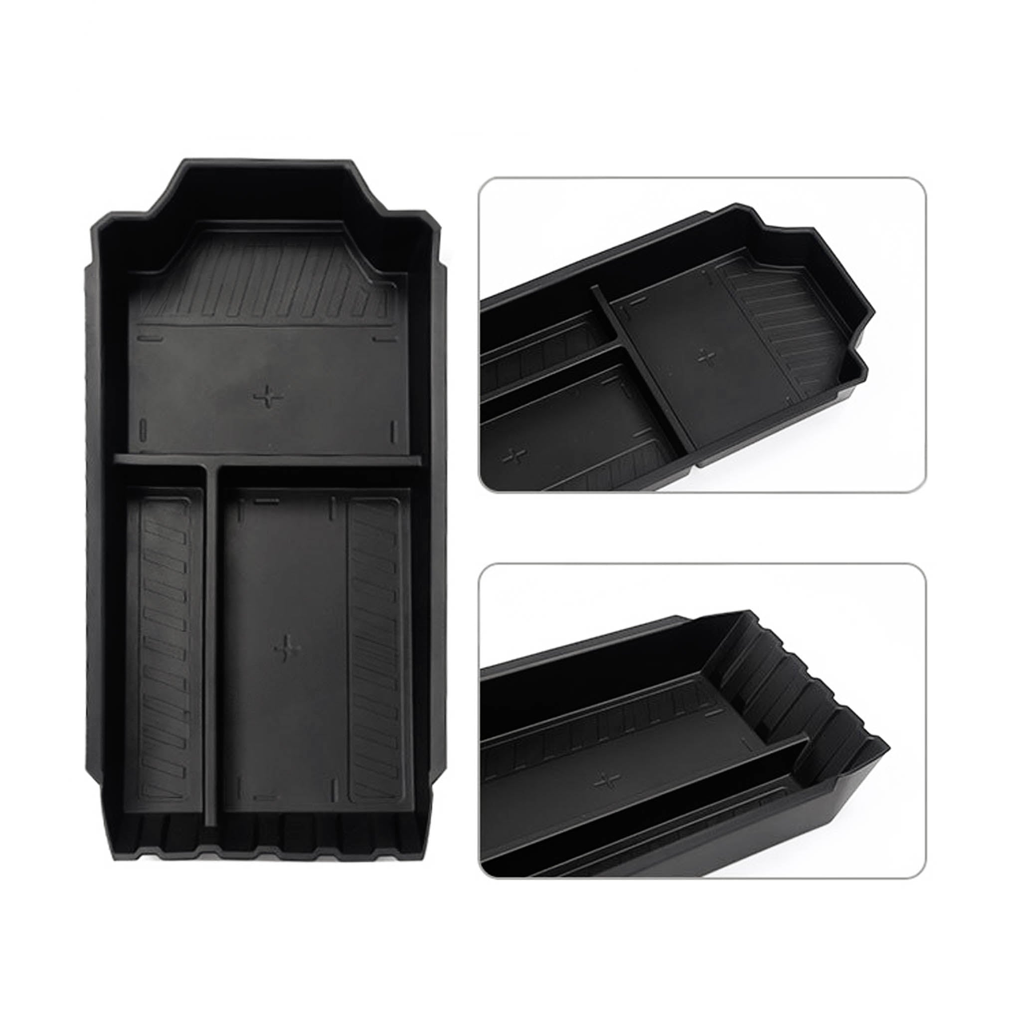 Tesla Cybertruck 2024 Lower Center Console Organizer - Premium TPE Storage Tray for Phone, Keys & Accessories | Perfect for Road Trips & Daily Commutes