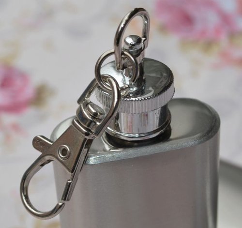 Premium Stainless Steel Keychain Flask - Brushed & Polished Finish (2 Sizes) - Perfect for Outdoor Adventures, Travel & Discreet Alcohol Storage