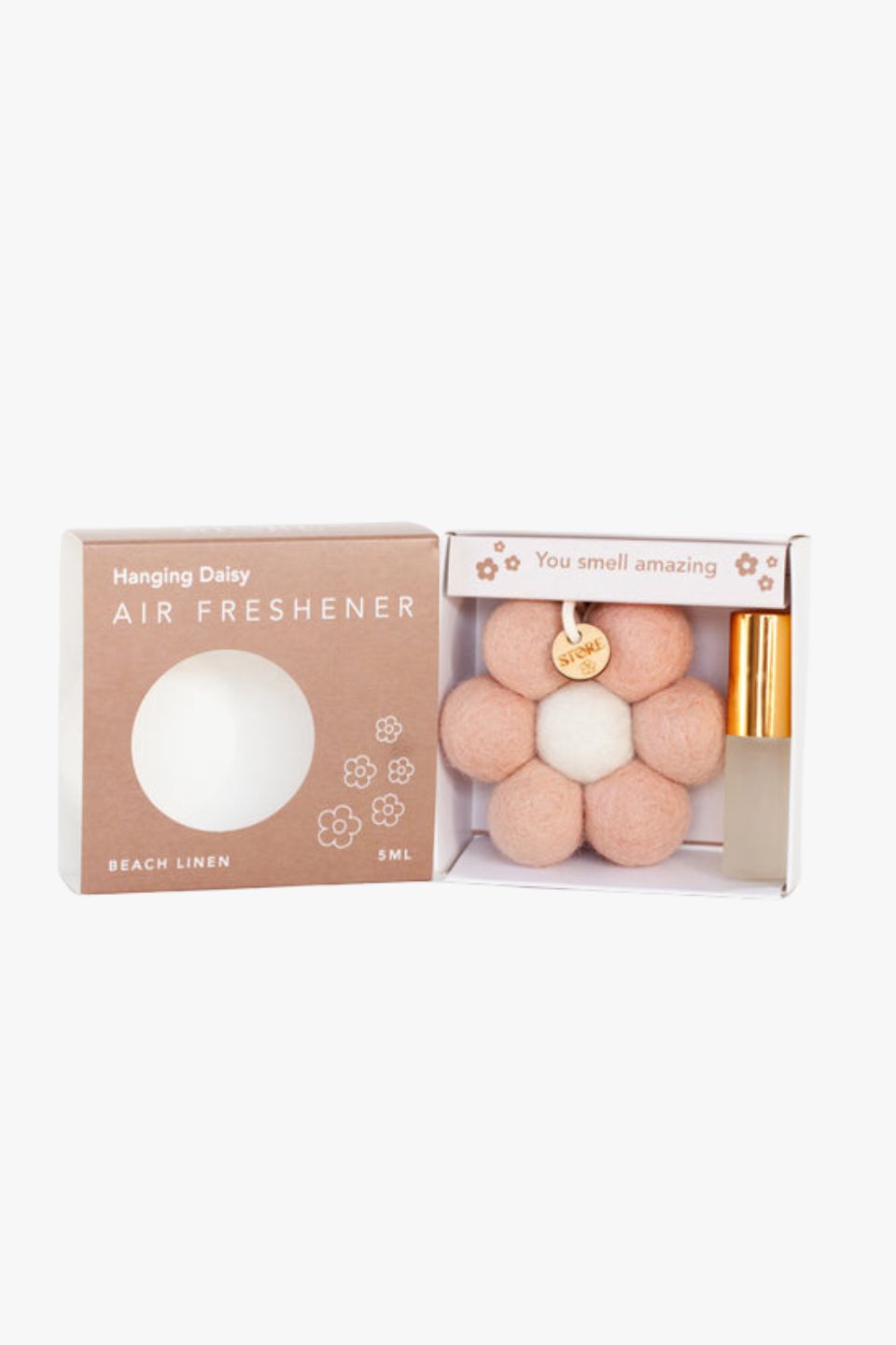 Premium Felt Hanging Blush Daisy Air Freshener - Natural Car & Home Fragrance for Fresh Scent | Perfect for Cars, Closets, and Small Spaces