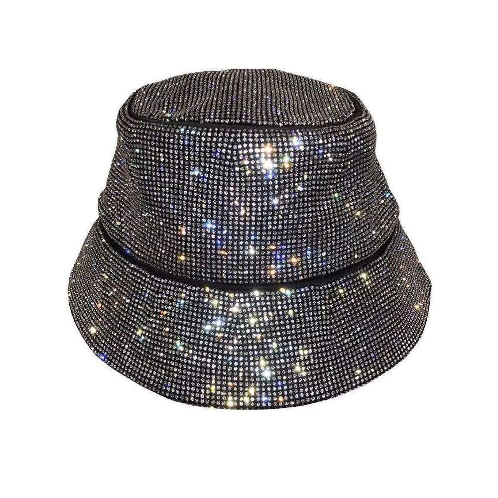 HappyERA Crystal Rhinestone Bucket Hat - Sparkling Bling Sun Hat for Women | Fashionable Summer Beach Accessory for Outdoor, Party & Vacation