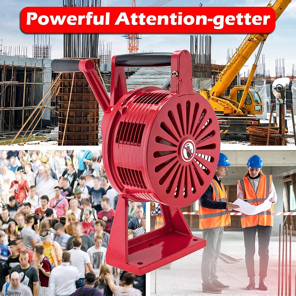 Vixen Horns VXS-1200MR Heavy Duty Hand Crank Air Raid Siren - 120dB Loud Tornado Warning Alarm with Table Mount for Emergency, Construction Sites & Storm Safety | Ideal for Fire Alerts, Disaster Preparedness & Industrial Use