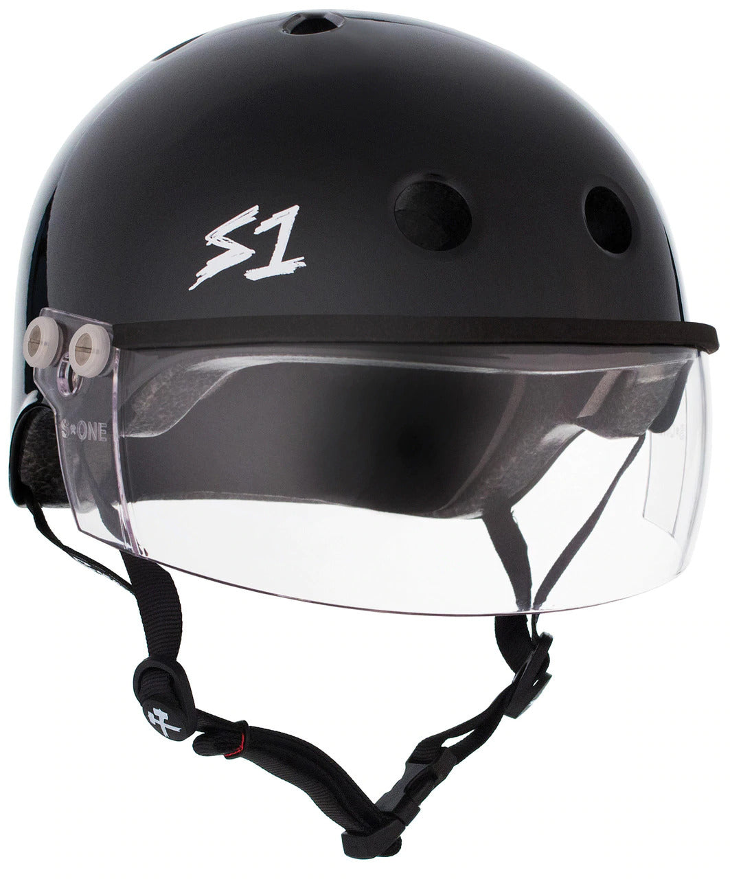 S1 Lifer Visor Helmet - Black Gloss Motorcycle Full Face Helmet for Men & Women - DOT Approved for Street Riding, Cruiser, and Urban Commuting