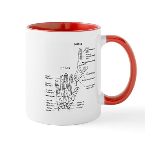 White/Red Inside - Hand Anatomy Mugs