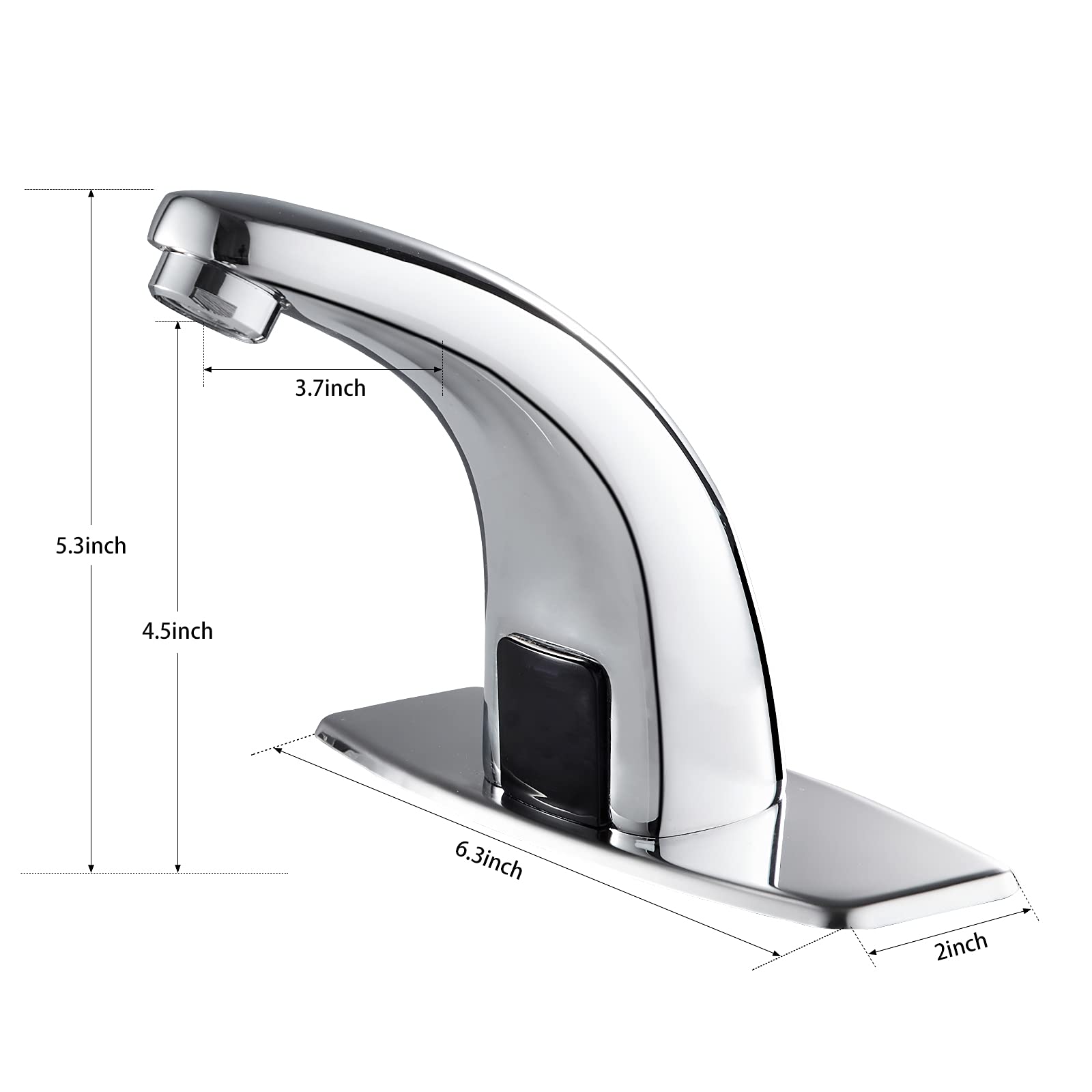 Automatic Touchless Bathroom Sink Faucet - Single Hole Chrome Sensor Faucet with Adjustable Water Temperature | Water Saving Hands-Free Faucet for Spa, Home & Commercial Use | Easy Installation with 4 AA Batteries | Perfect for Modern Bathrooms, Kitchens & Public Restrooms