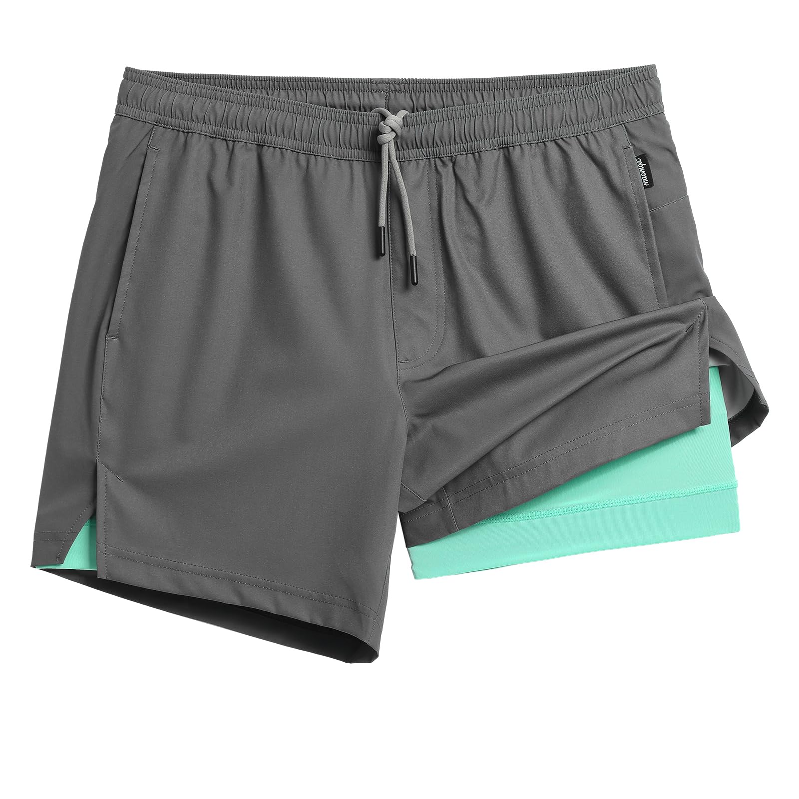 Maamgic Men's 5-Inch Quick Dry Gym Running Shorts - 2-in-1 Athletic Workout Shorts for Training, Jogging & Outdoor Activities | Breathable Lightweight Sports Shorts