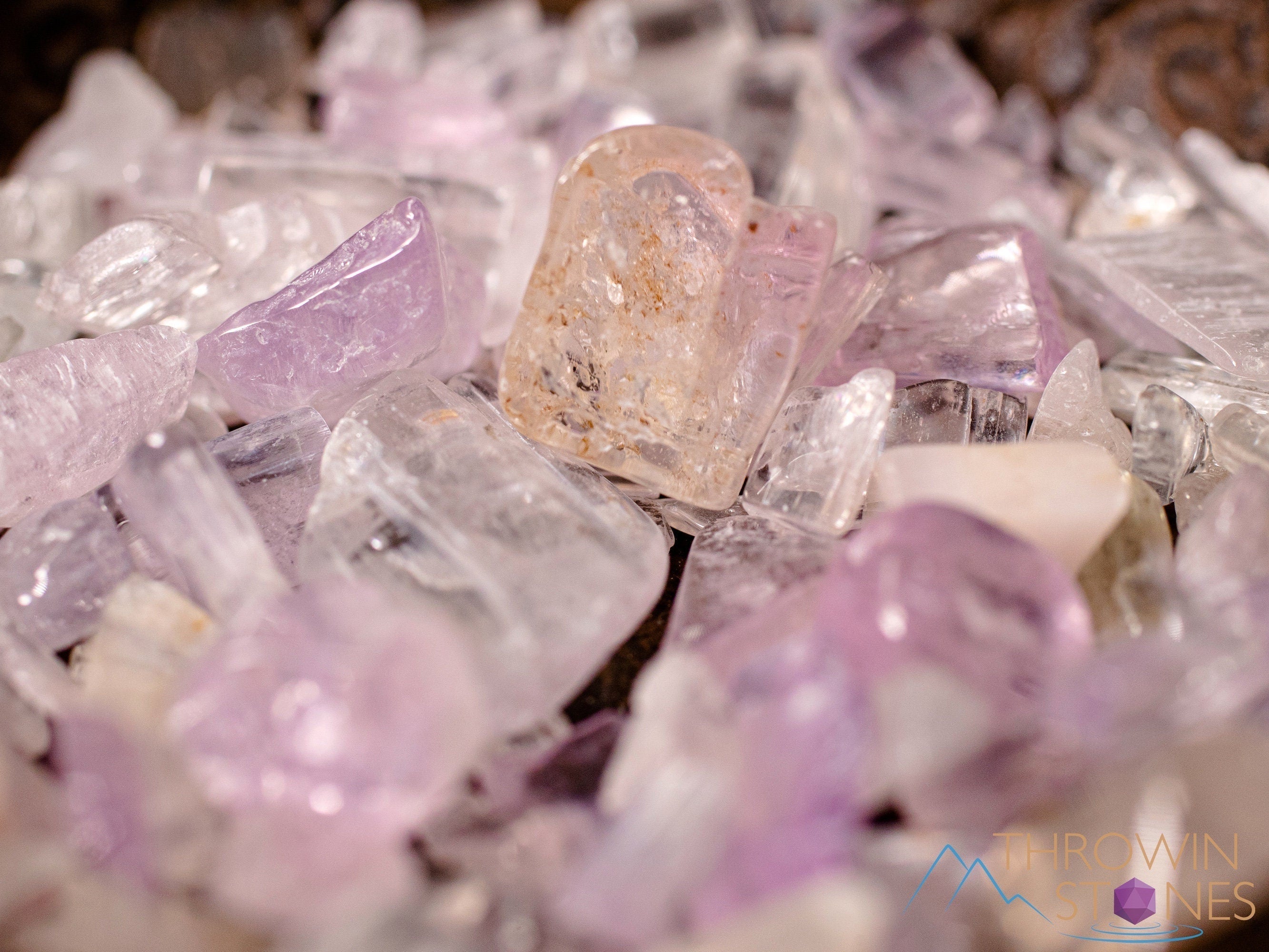 Natural Pink Kunzite Crystal Chips - Small Tumbled Gemstones for Jewelry Making, Healing Crystals, DIY Crafts - Perfect for Necklaces, Bracelets, and Spiritual Healing (E1880)