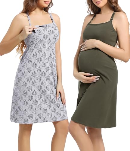 A2-grey Print+army Green (Tank Dress 2-pack)