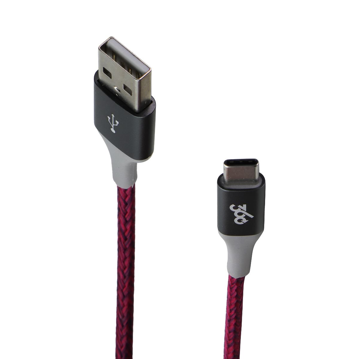360 Electrical Habitat 4 FT USB C to USB A Braided Fast Charging Cable - Durable Nylon Cord for iPhone, Android, Samsung - Cranberry Red (Perfect for Home, Office & Travel Charging)