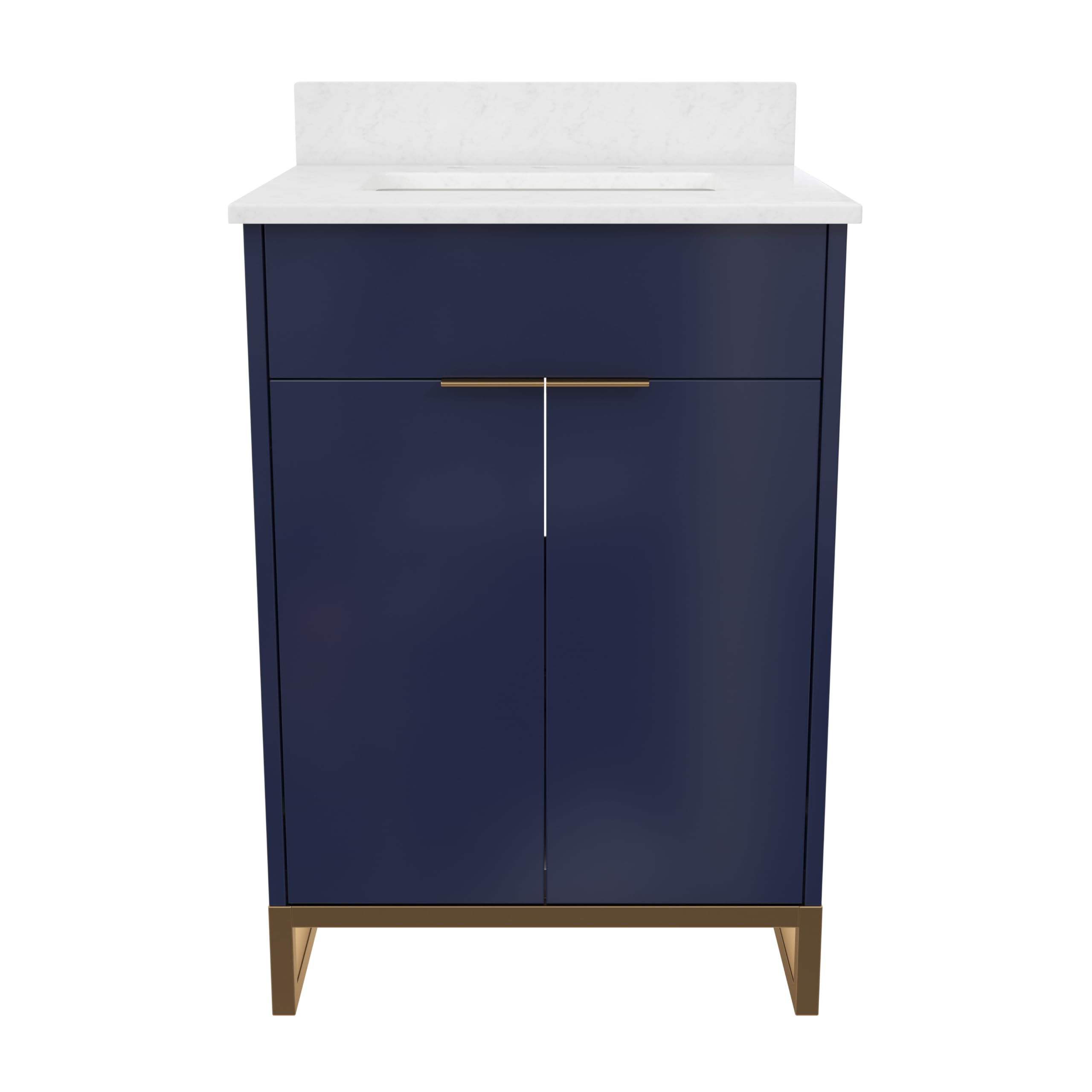 CosmoLiving by Cosmopolitan Leona 24-Inch Navy Blue Bathroom Vanity with Sink - Modern Space-Saving Design for Small Bathrooms & Powder Rooms