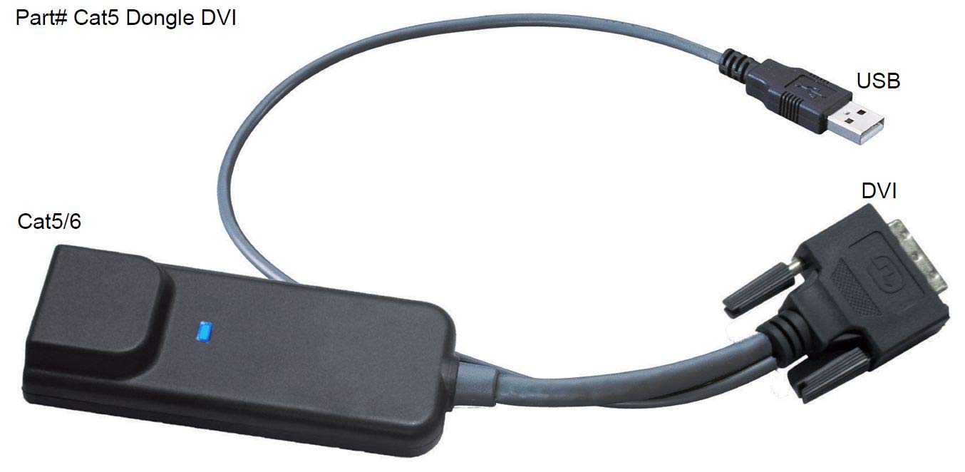 Premium DVI KVM Switch Dongle for Crystal Image Tech - Single Cat5 Extender with USB & DVI Support | Ideal for Multi-Computer Workstations, Server Rooms & IT Management
