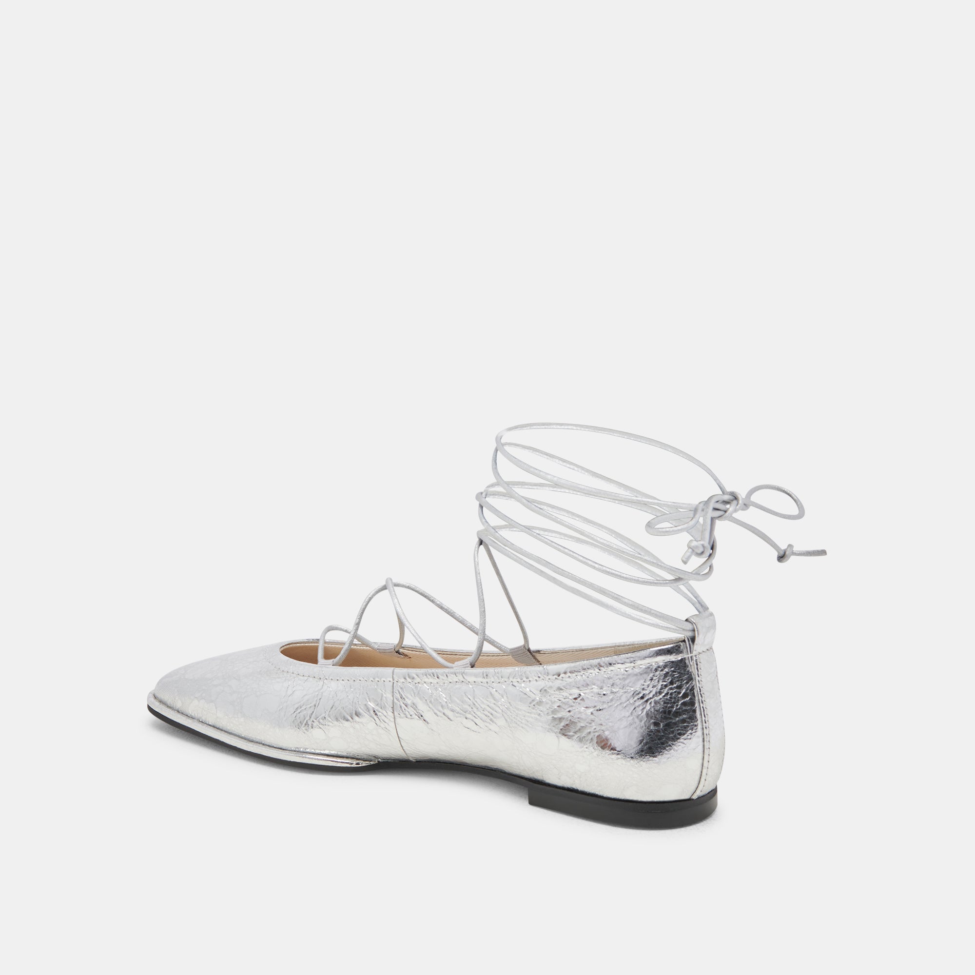 RYDER Women's Ballet Flats - Silver Distressed Leather Slip-On Shoes for Comfort & Style | Perfect for Work, Casual Wear & Travel