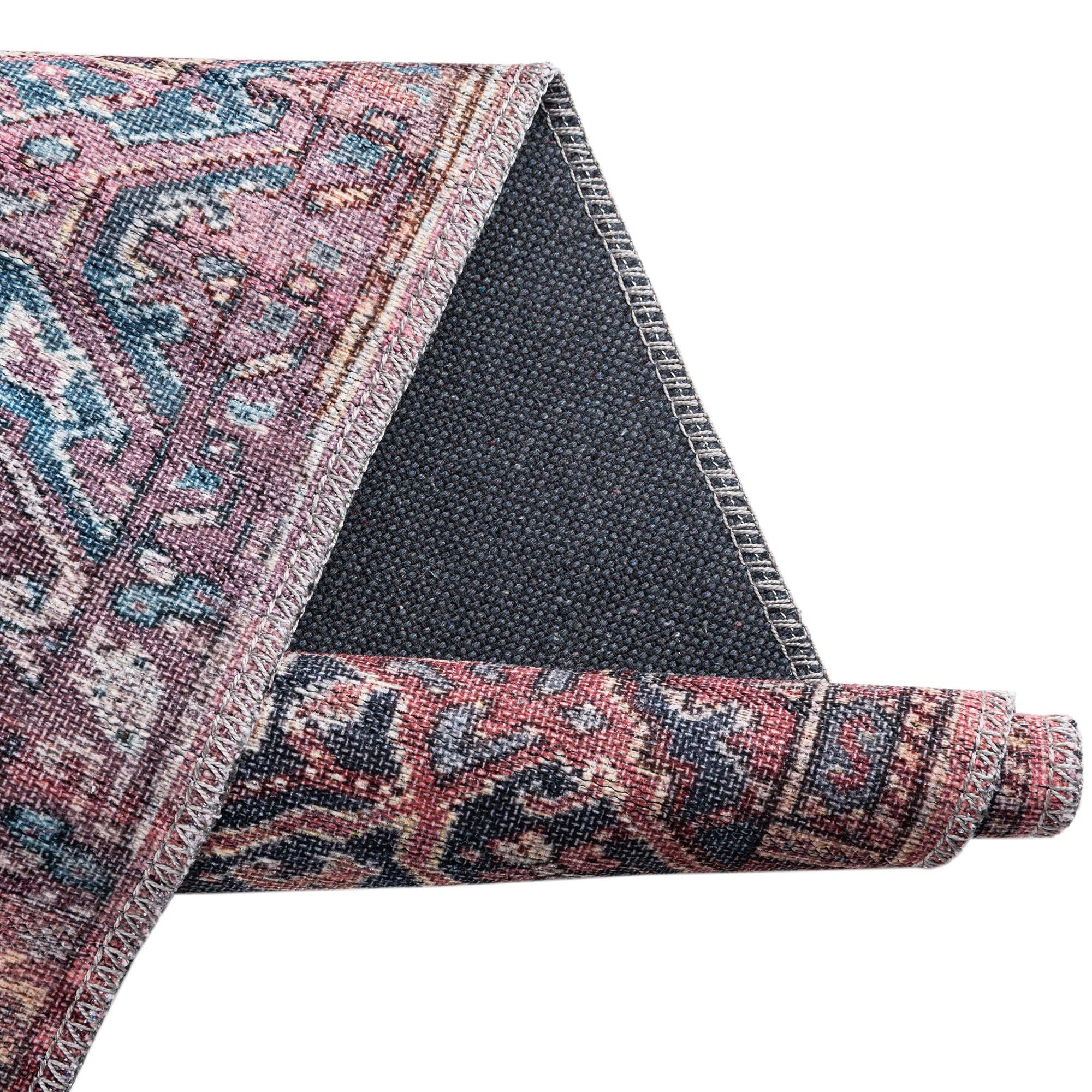 Washable 9' x 12' Rust Red Low-Pile Area Rug - Maahru Collection by Rugs.com | Soft & Durable for Living Rooms, Dining Rooms, Open Floor Plans | Perfect for High-Traffic Areas, Pet-Friendly Homes & Modern Decor