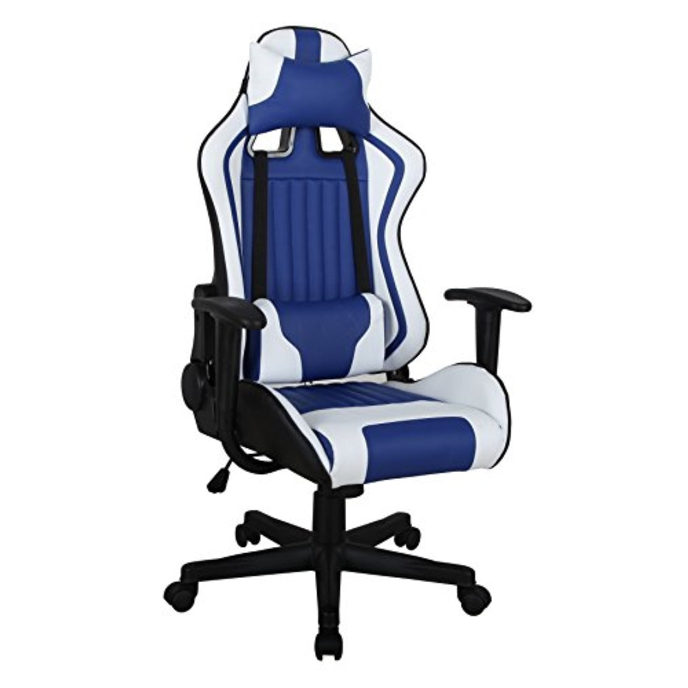 TITAN X SERIES 1063 Ergonomic Gaming Chair - Blue & White, High Back Racing Style with Lumbar Support for PC, Office, and Esports Gamers