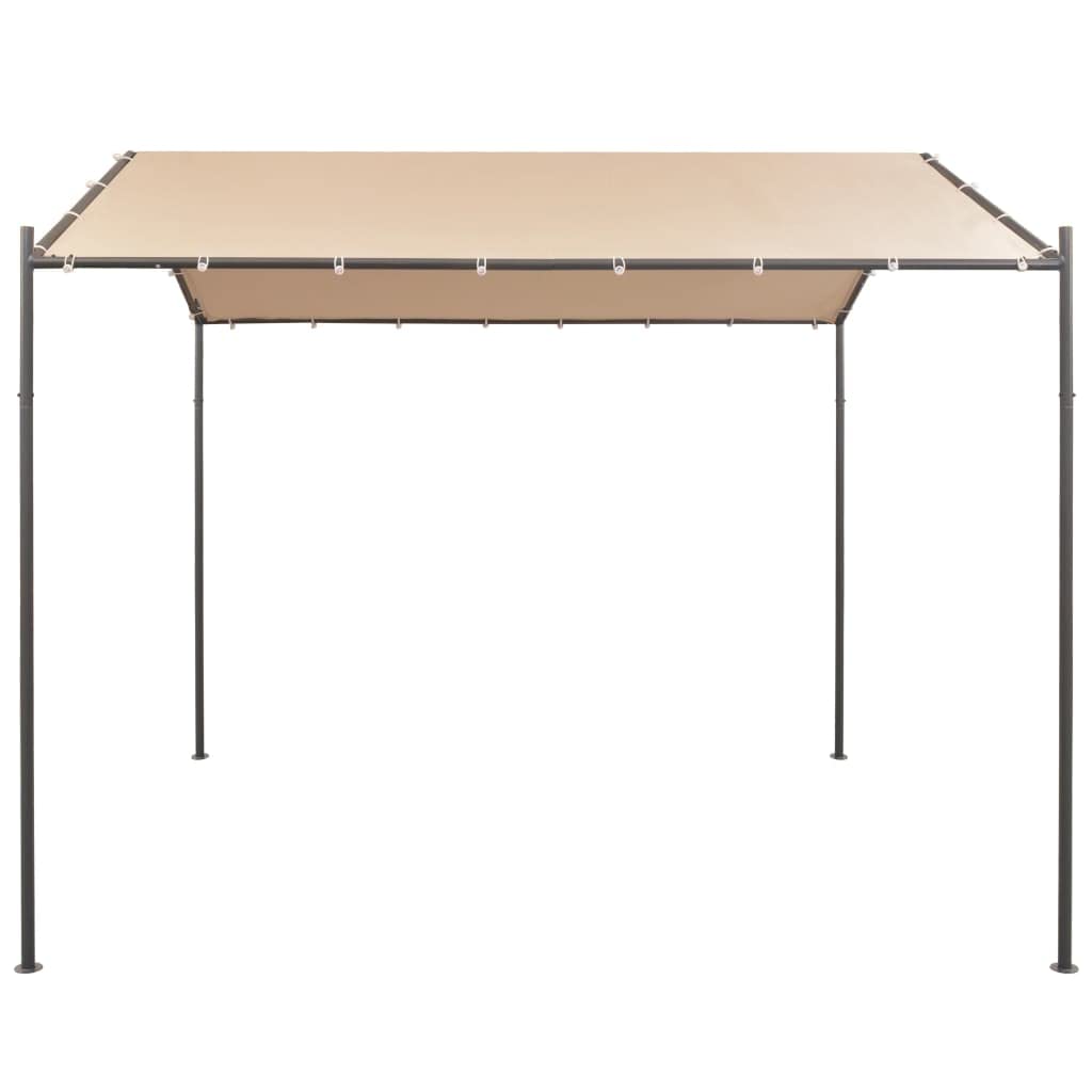 118.1x118.1 Inch Steel Gazebo Pavilion Tent with Canopy - Beige Outdoor Shelter for Patio, Garden & Backyard Parties