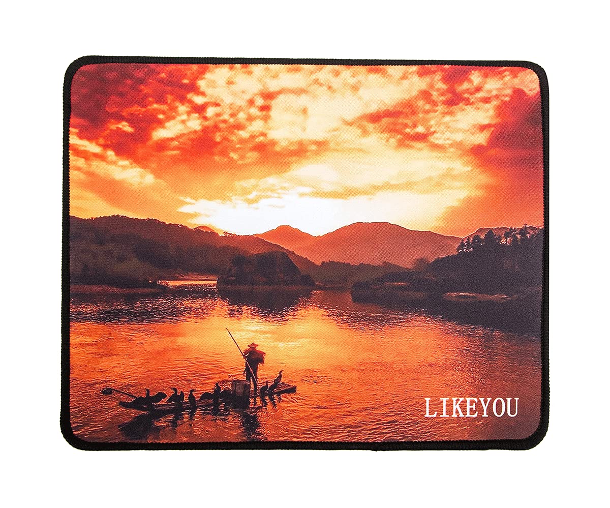 LIKEYOU Large Extended Gaming Mouse Pad with Non-Slip Rubber Base - Dusk on Nanxi River Landscape Design for PC, Laptop, Office & Home Workspace (35.4x15.7in) - Perfect for Gamers, Programmers & Office Professionals