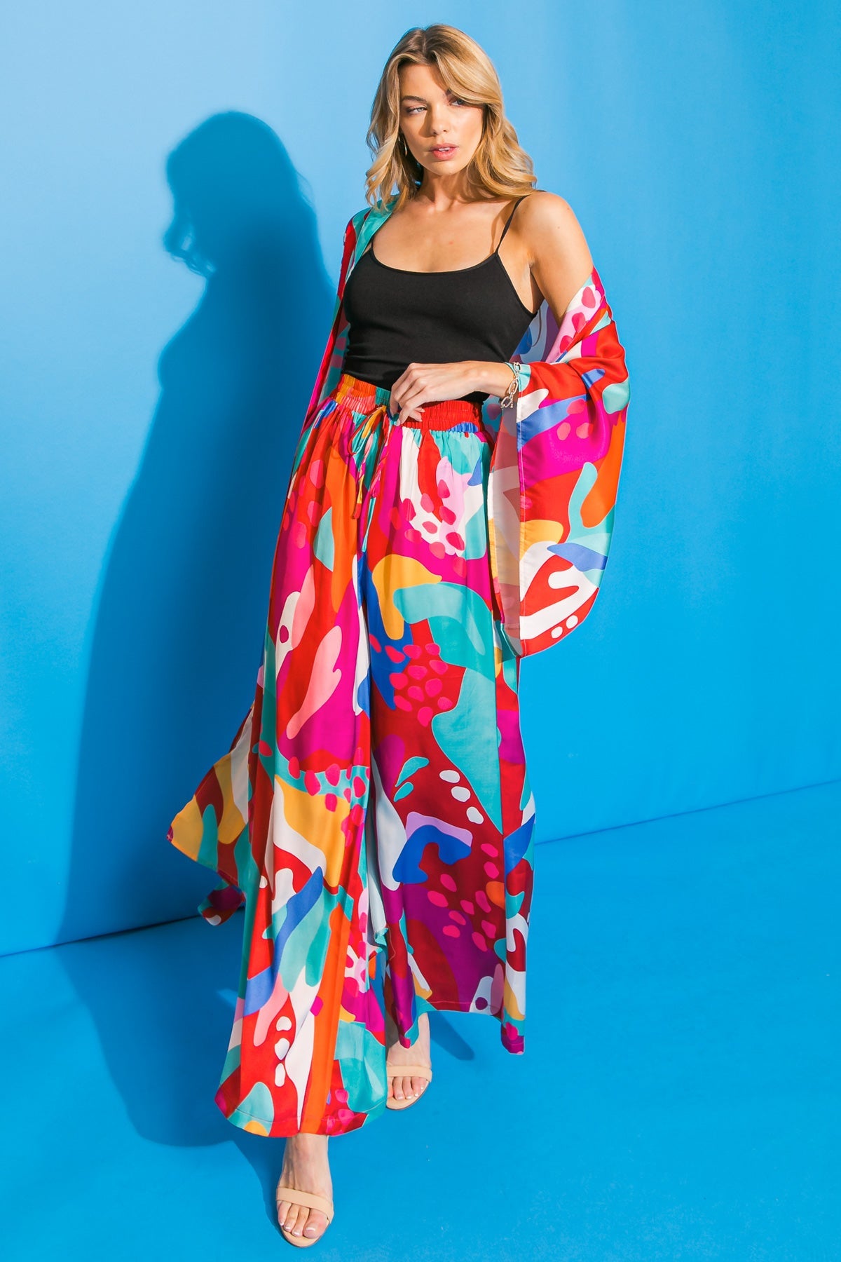 Stylish Cancun Getaway Satin Pants for Women - Comfortable & Elegant Lounge Pants - Perfect for Vacation, Beach, and Relaxation