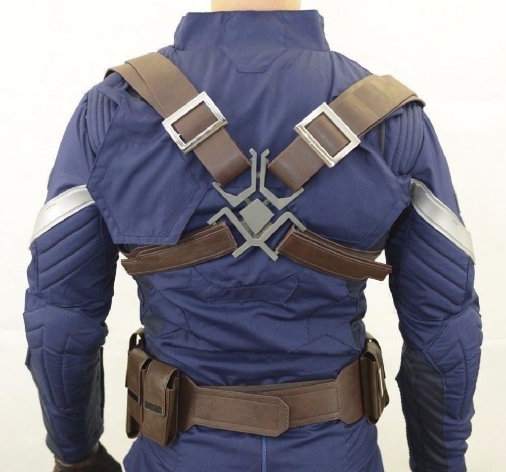 Original Captain America Adjustable Belt with Tactical Pouches Set - Cosplay, Halloween Costume Accessories for Marvel Fans & Comic Con Events