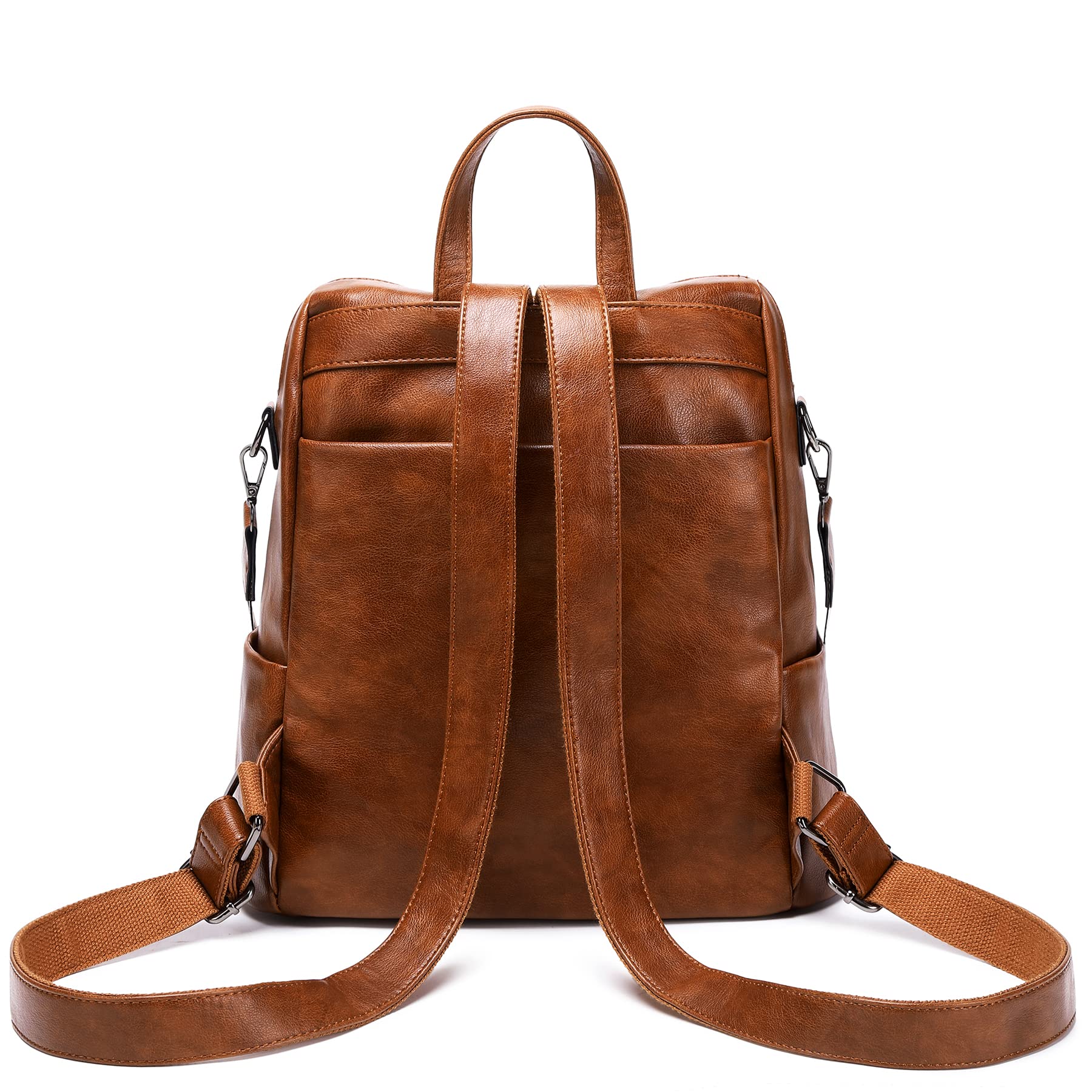 Stylish Leather Backpack Purse for Women - Fashionable Travel Backpack & Designer Shoulder Bag in Dark Red | Perfect for Work, Commute & Weekend Getaways