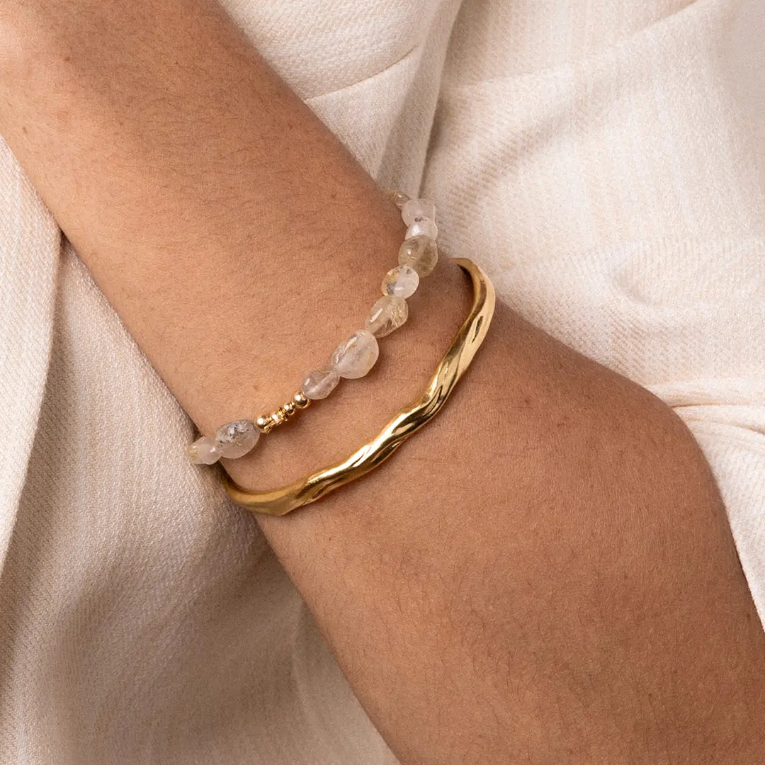 Bronte Golden Quartz Stone Bracelet for Women - Healing Crystal Jewelry for Energy, Balance & Positive Vibes - Perfect for Meditation, Yoga & Spiritual Gifts