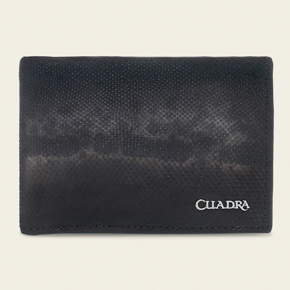 Premium Genuine Leather Bi-Fold Wallet for Men - Cuadra Brown Carunga Skin - Slim RFID Blocking Wallet with Multiple Card Slots & ID Window | Perfect for Business, Travel & Everyday Use