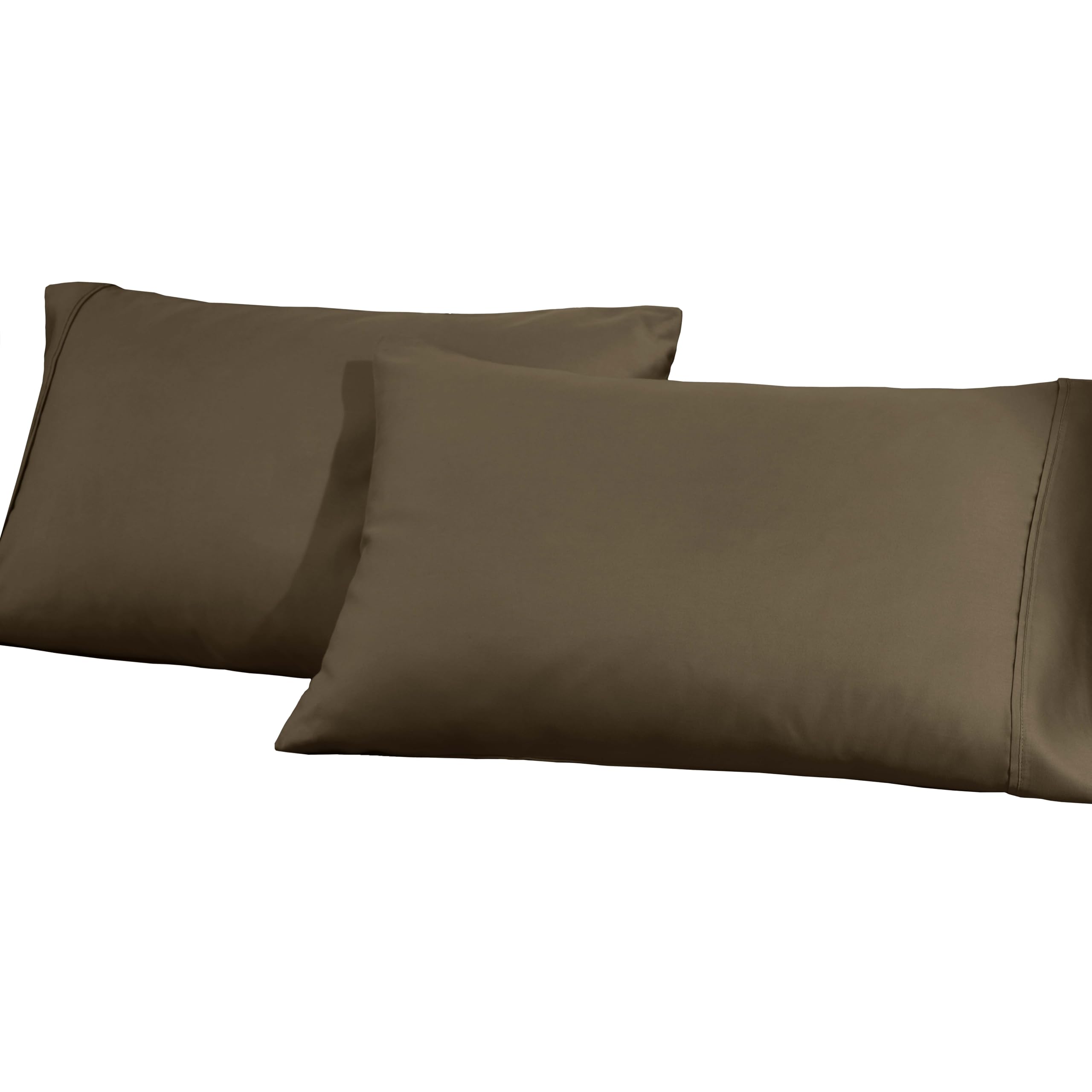 Premium Cotton-Blend 2-Piece Solid Pillowcase Set - Standard Size (20x26 inches) Taupe Color - Soft Bedding for Home, Hotel & Guest Room Decor