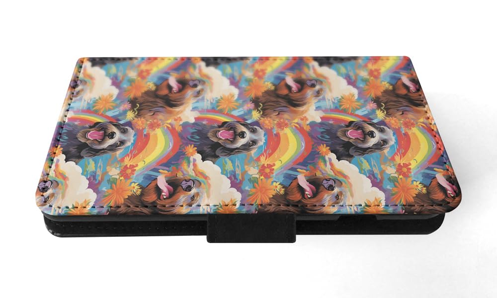 Faux Leather Flip Wallet Phone Case for Apple iPhone 14 Pro - Grand Basset Griffon Vendéen Puppy Dog Pattern - Slim Protective Cover with Card Slots | Perfect for Everyday Use, Travel & Business