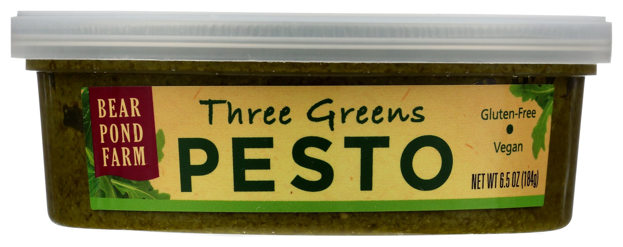 BEAR POND FARM Organic 3 Greens Pesto Sauce - 6.5 Oz Jar | Vegan, Gluten-Free Basil Pesto Spread for Pasta, Pizza, Sandwiches & Salads | Gourmet Italian Cooking & Meal Prep