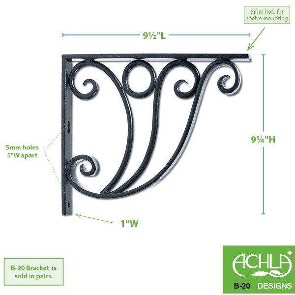 Heavy Duty Stainless Steel Ionic Shelf Bracket - Rustproof Wall Mounted Brackets for Floating Shelves, Kitchen, Bathroom & Garage Storage (Set of 4) - Perfect for Home Organization & DIY Projects