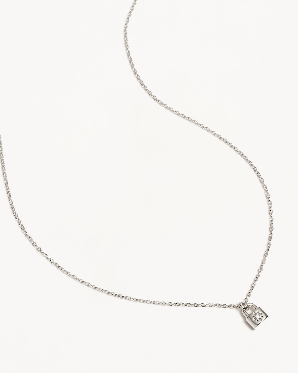 Elegant Sterling Silver Crystal Lotus Padlock Necklace for Women - Perfect for Gifts, Weddings & Everyday Wear