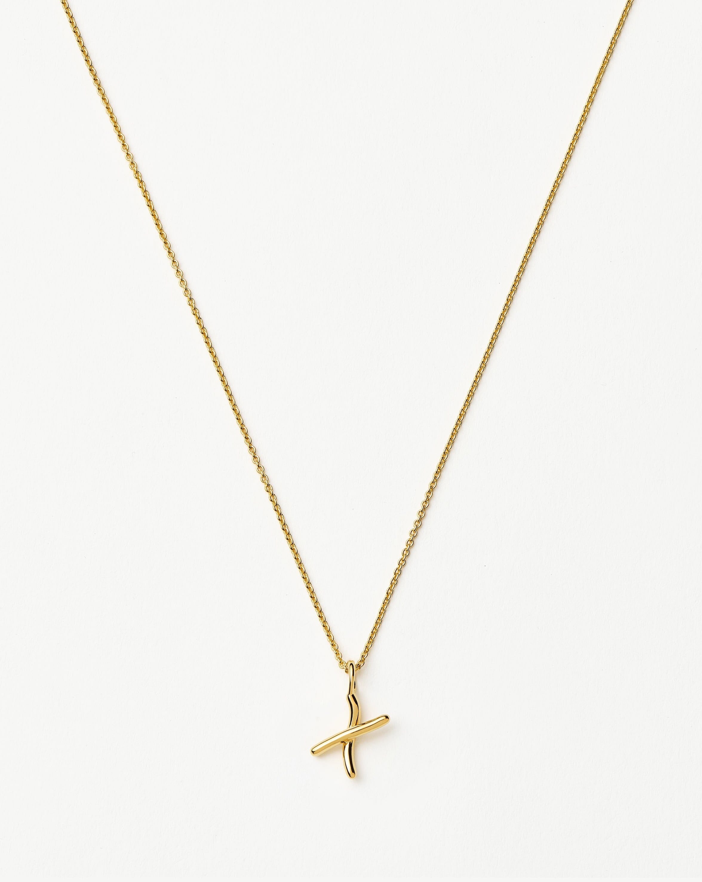 Curly Molten Mini Initial Necklace - 18k Gold Vermeil Personalized Jewelry for Women | Elegant Gift for Birthday, Anniversary & Everyday Wear