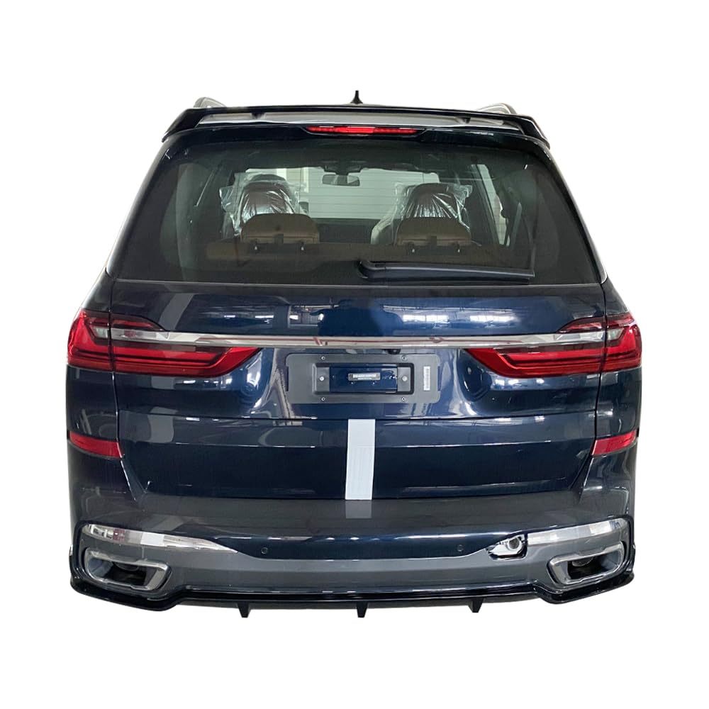 IKON MOTORSPORTS Rear Diffuser for 2019-2023 BMW X7 G07 M Sport | 3PC ABS Plastic Black Primer Lower Bumper Lip Splitters | Enhances Aerodynamics & Style for Street & Track Performance