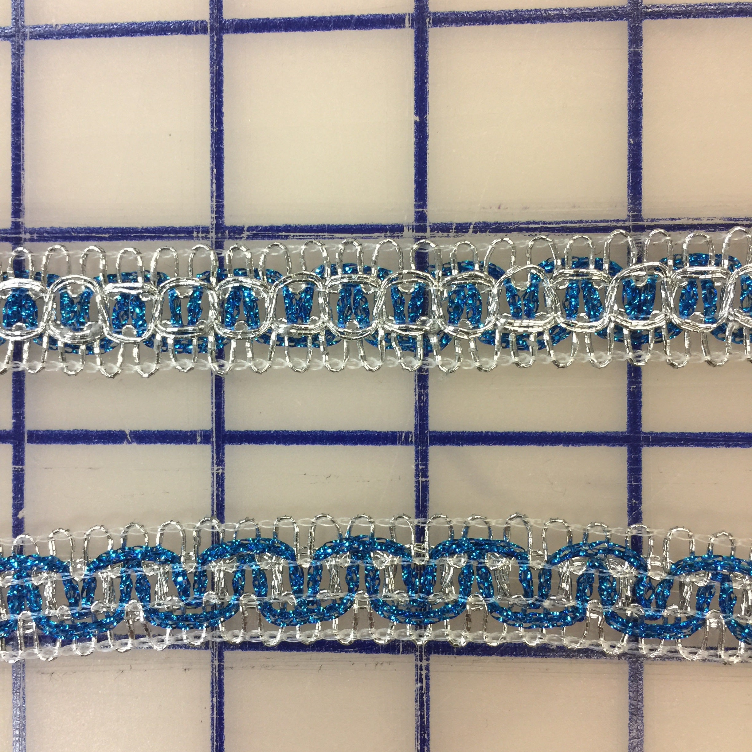 0.5 Inch Metallic Turquoise and Silver Trim for DIY Crafts, Home Decor, and Scrapbooking - Premium Decorative Edge for Gift Wrapping, Cards, and Party Decorations