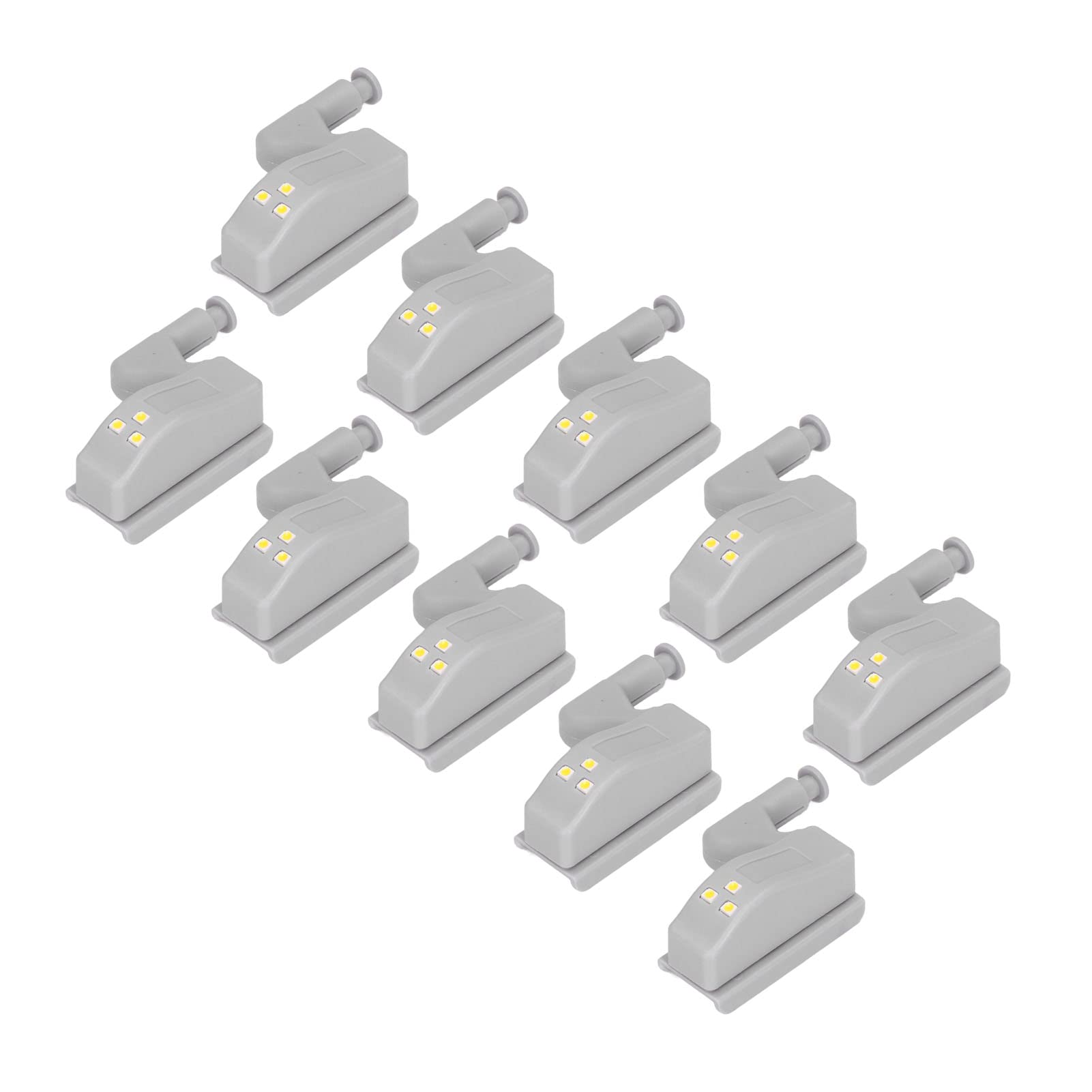 10-Pack LED Cabinet Hinge Sensor Lights - Motion Activated Under Cabinet Lighting for Kitchen, Wardrobe, Closet & Cupboard - Energy Efficient Night Lights for Bedroom, Living Room & Home Storage Spaces (Perfect for Dark Cabinets, Nighttime Navigation & Accent Lighting)
