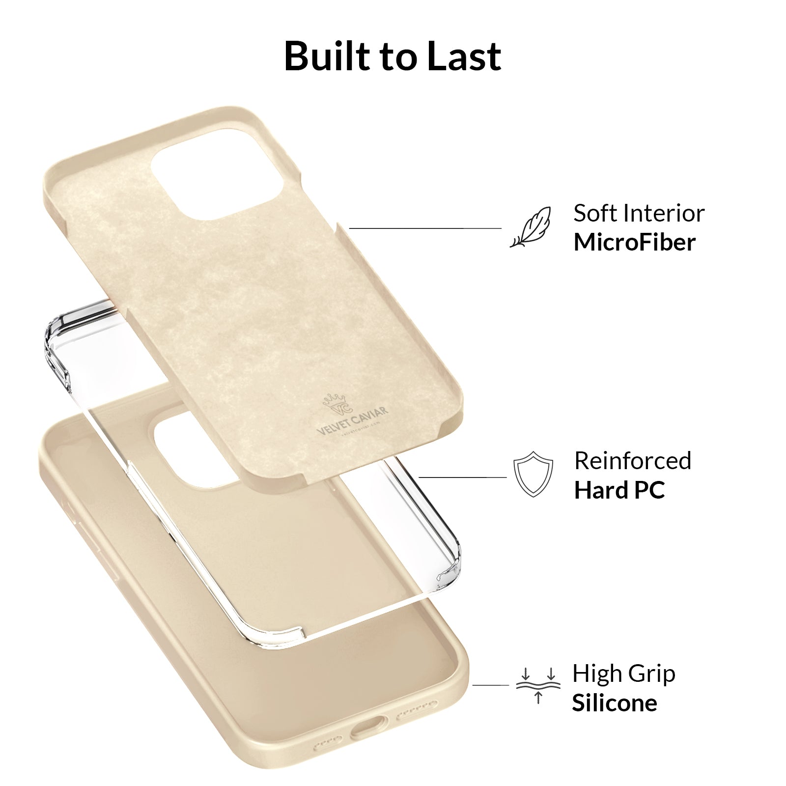 Premium Beige Silicone iPhone Case - Shockproof & Anti-Slip Protective Cover for iPhone [Model Numbers] - Perfect for Everyday Use, Travel & Outdoor Activities