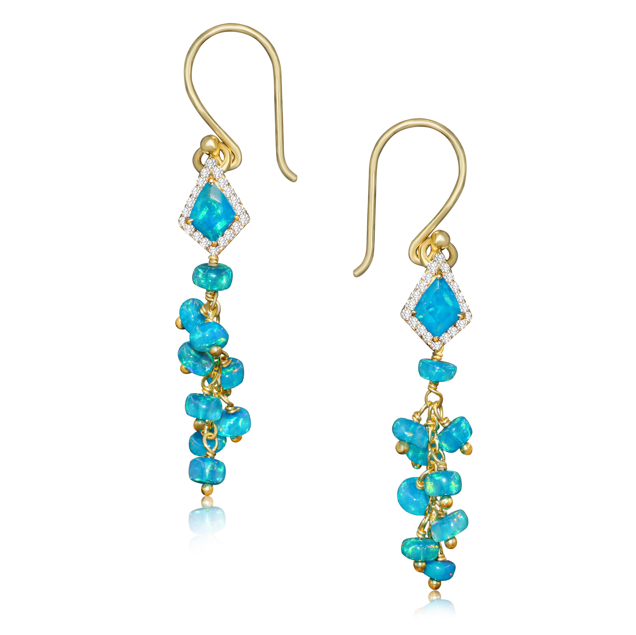 Natural Paraiba Opal Earrings for Women - Handmade Sterling Silver Dangle Earrings | Perfect for Weddings, Parties & Special Occasions