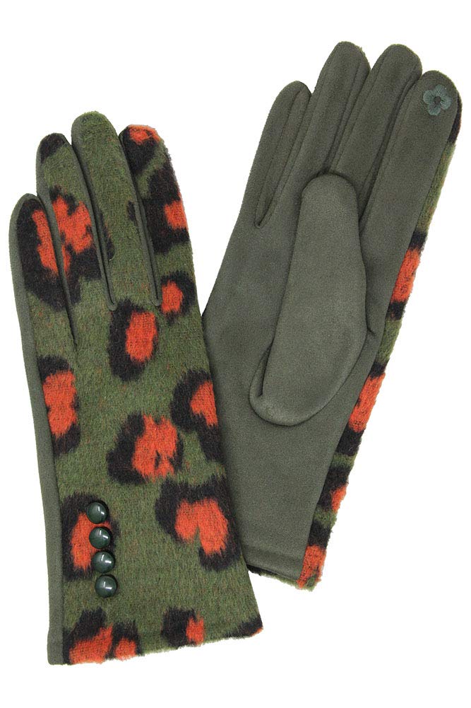 ScarvesMe Women's Leopard Print Touchscreen Winter Gloves - Warm Animal Pattern Knit Gloves for Cold Weather, Driving, Skiing & Outdoor Activities